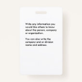 会社従業員ロゴID識別カード バッジ (裏面)