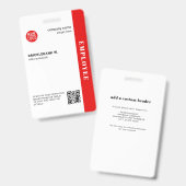 会社従業員企業のIDカスタムのQRコード バッジ (正面＆裏面)