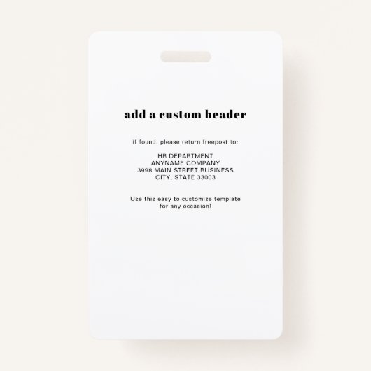 会社従業員企業のIDカスタムのQRコード バッジ (裏面)