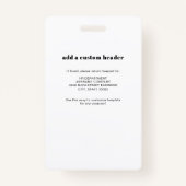 会社従業員企業のQRコード写真ID バッジ (裏面)