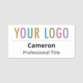 会社従業員名タグ会社ロゴ磁気 名札 (正面)