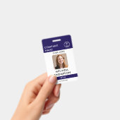 会社従業員IDカードテンプレート名写真 バッジ (手持ち)
