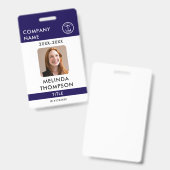 会社従業員IDカードテンプレート名写真 バッジ (正面＆裏面)