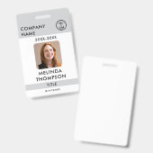 会社従業員IDカードテンプレート名写真 バッジ (表裏)