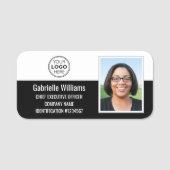 会社従業員ID写真セキュリティブラック 名札 (正面)