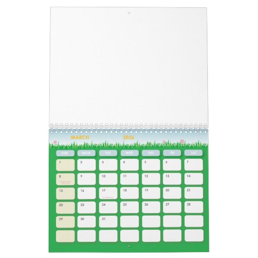 会社情報で完全にカスタマイズ可能企業の カレンダー (3月 2026)