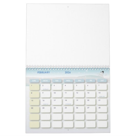 会社情報で完全にカスタマイズ可能企業の カレンダー (2月 2026)