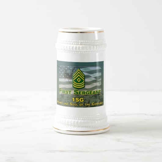 会社最初の軍曹ギフト白マグカップ ビールジョッキ (中央)