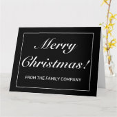 会社最小モダン主義ブラッククリスマスグリーティング カード (黄色い花)