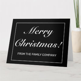 会社最小モダン主義ブラッククリスマスグリーティング カード