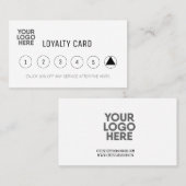 会社業務ロゴの追加プロフェッショナル白 ロイヤリティカード (正面/裏面)