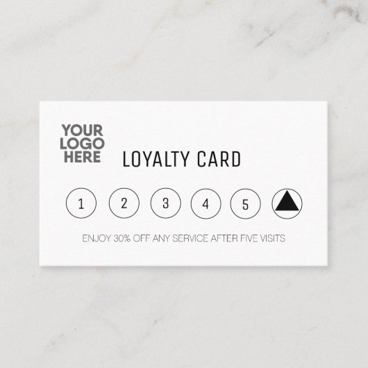 会社業務ロゴの追加プロフェッショナル白 ロイヤリティカード (正面)