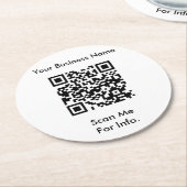 会社業務QRコード ラウンドペーパーコースター (アングル)