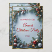 会社法人クリスマスパーティーディナー 招待状 (正面/裏面)