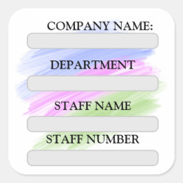 会社用スタッフラベルシール スクエアシール