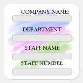 会社用スタッフラベルシール スクエアシール (正面)