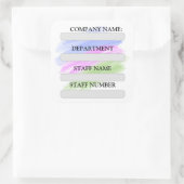 会社用スタッフラベルシール スクエアシール (バッグ)