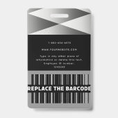 会社白黒従業員IDロゴ名写真 バッジ (Back)