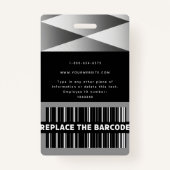 会社白黒従業員IDロゴ名写真 バッジ (裏面)