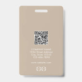 会社社員のミニマル写真QRコード バッジ (裏面)