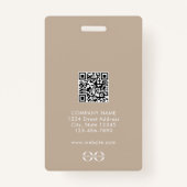 会社社員のミニマル写真QRコード バッジ (裏面)