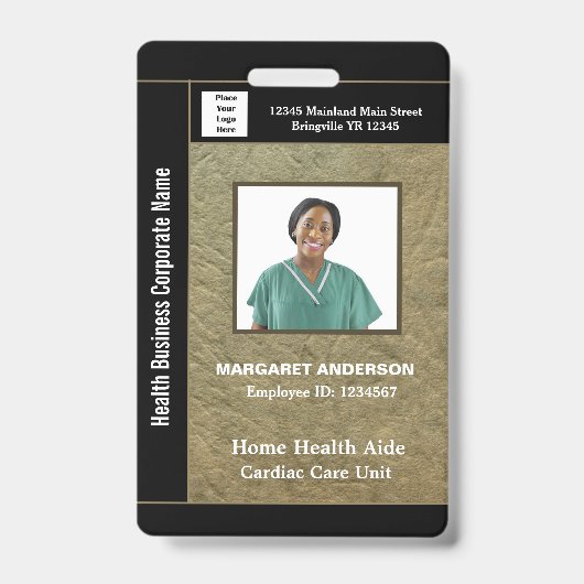 会社社員の写真名ロゴのカスタム バッジ (正面)