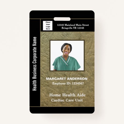 会社社員の写真名ロゴのカスタム バッジ (正面)