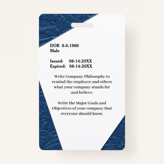 会社社員の写真名ロゴIDカスタム バッジ (裏面)