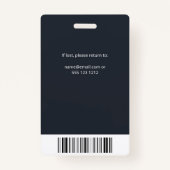 会社社員の写真IDグレー バッジ (裏面)