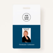 会社社員の写真IDロゴ名 バッジ (裏面)