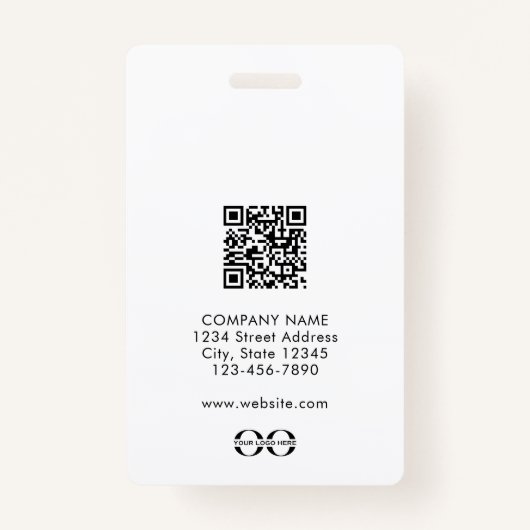 会社社員のQRコードの最小化率 バッジ (裏面)