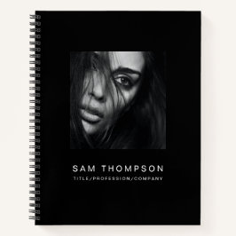 会社社員フォトミニマルモダンリストブラック ノートブック