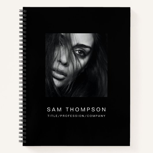 会社社員フォトミニマルモダンリストブラック ノートブック (正面)