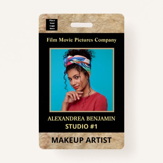 会社社員フォトロゴのカスタム バッジ (正面)