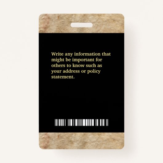 会社社員フォトロゴのカスタム バッジ (裏面)