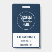 会社社員ブルーロゴスタッフID バッジ (正面)