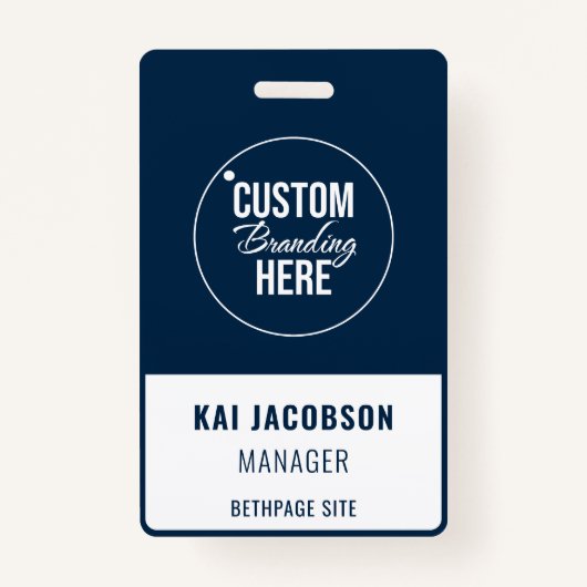 会社社員ブルーロゴスタッフID バッジ (正面)