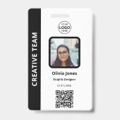 会社社員写真ID QRコードブラック バッジ (正面)