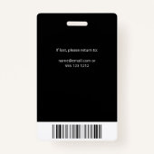 会社社員写真ID QRコードブラック バッジ (裏面)