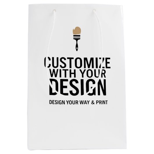 会社空白の製カスタムパーソナライズされた ミディアムペーパーバッグ (正面)