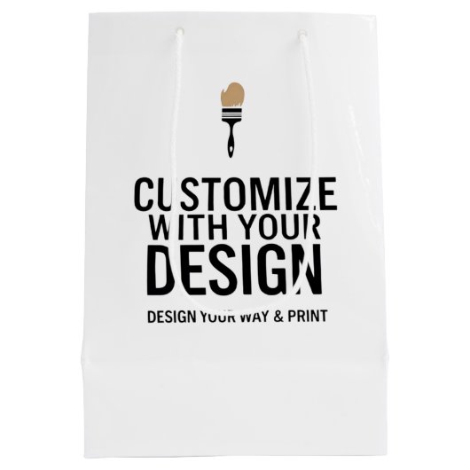 会社空白の製カスタムパーソナライズされた ミディアムペーパーバッグ (裏面)