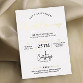 会社立ち上げイベント企業のホワイト&金ゴールド 箔招待状