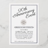 会社記念パーティーモダン事業銀 箔招待状 (正面)