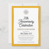 会社記念日ビジネスモダンマスタード金ゴールド 招待状 (正面)