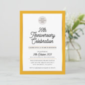 会社記念日ビジネスモダンマスタード金ゴールド 招待状 (スタンド正面)