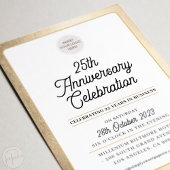 会社記念日モダン事業の黄金金ゴールド 招待状