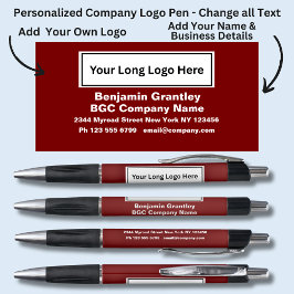 会社詳細名、濃い赤の背景の追加 ボールペン