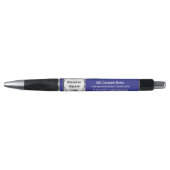 会社詳細名、.青は王室の白 ボールペン (正面)