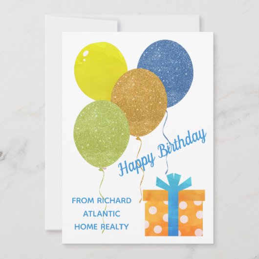 会社誕生日カードQRコード 案内状 (正面)