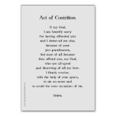 会社調合祈りの言葉票 テーブルナンバー (裏面)